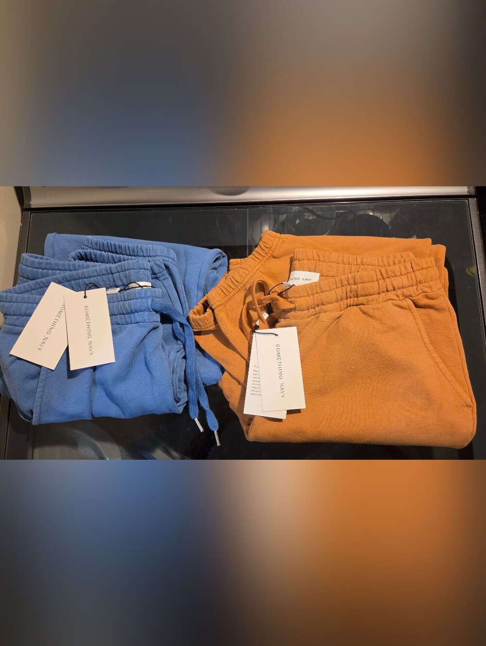 Something Navy Womens 2 Pair Of Sweatpants, 1 Blue and 1 Burnt Orange